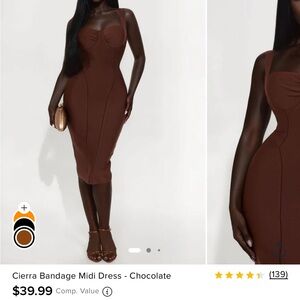 Cierra Bandage Midi Dress brown